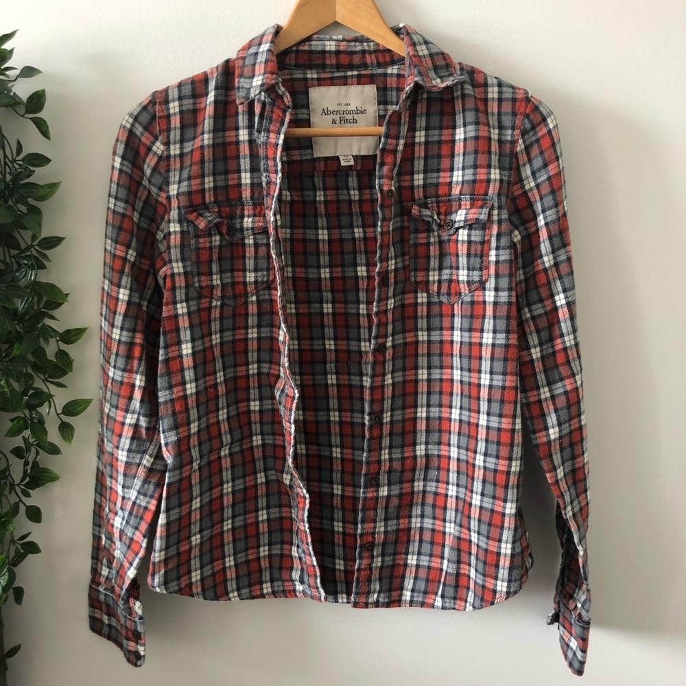 ❌SOLD❌ ⭐️3/$25 Orange Flannel - Picture 2 of 3